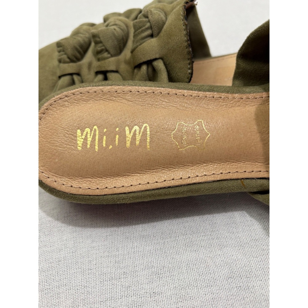 Mi.iM Jevelle Olive Green Knotted Mule Loafers Slip On Pointed Toe Suede SZ 9.5 - Picture 3 of 7